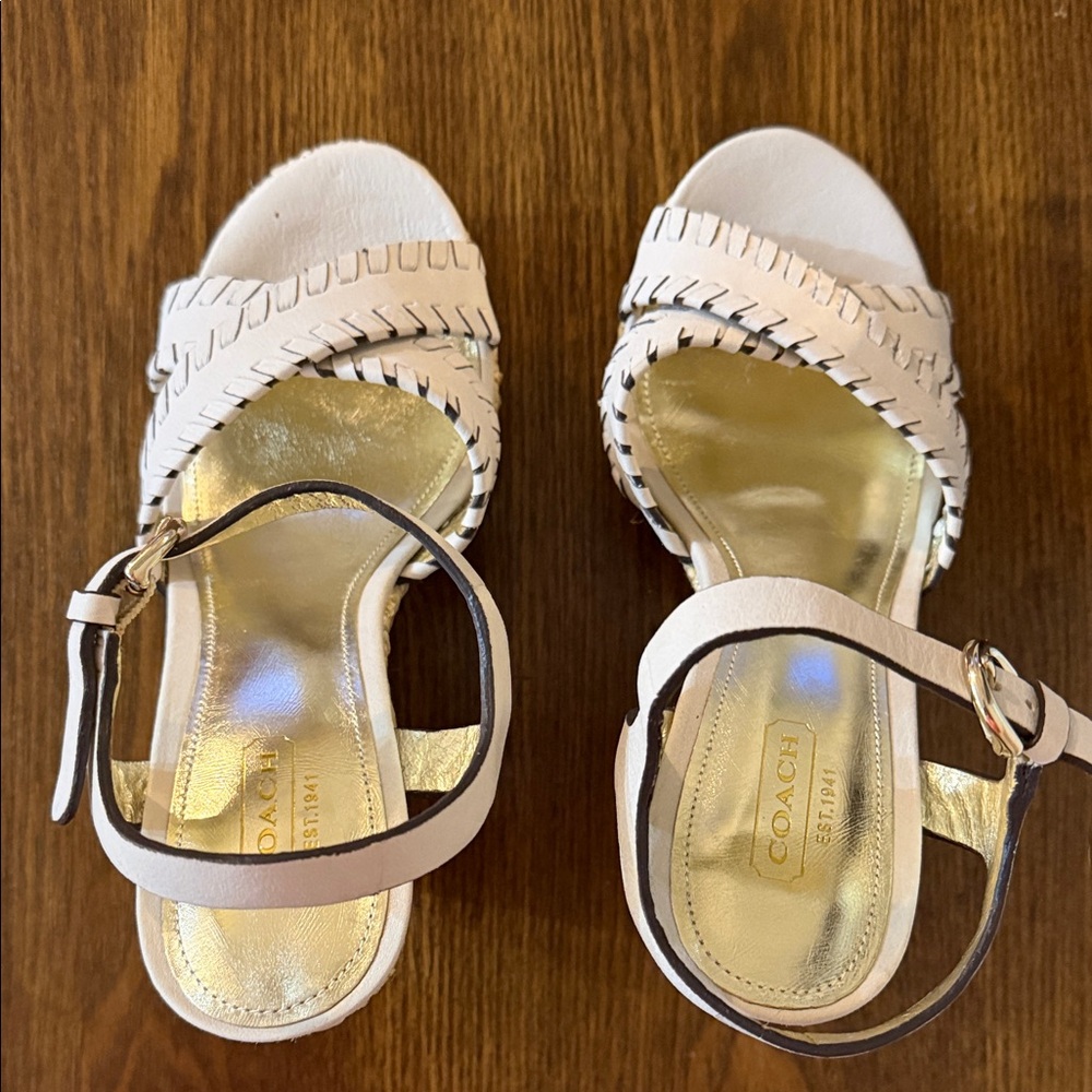 Coach beige and Pink Espadrille Wedges - Picture 4 of 11